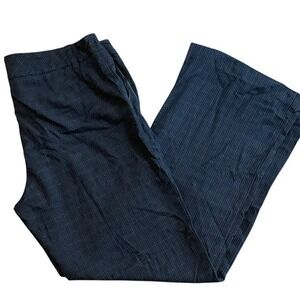 Worthington Wide Leg‎ Career Dress Pants blue/black Plaid Checkered  sz 12